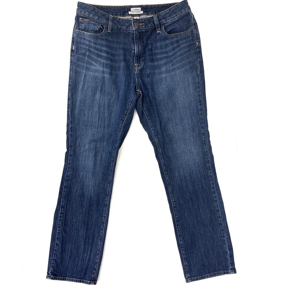 L.L.Bean Jeans Women's Size‎ 10 Reg Favorite Fit Straight Leg Dark Wash Stretch